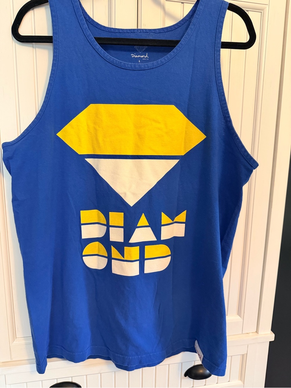 Diamond Supply Co. Royal Blue Tank with Yellow & White Diamond Graphic
